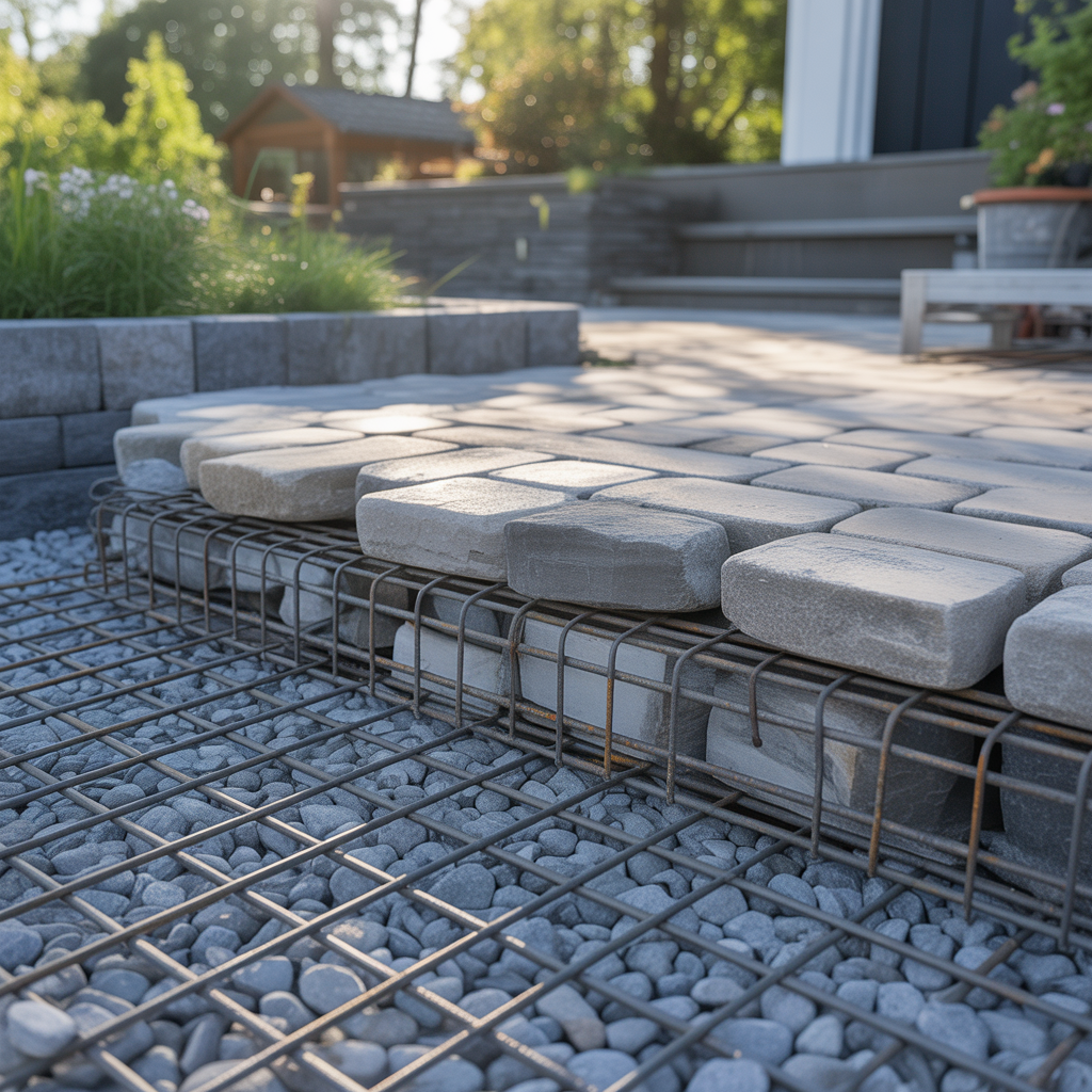 12.Armering under stenlaggning behovs det